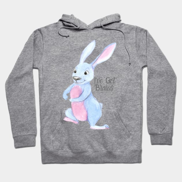 I've Got Brains Rabbit Hoodie by Animal Specials